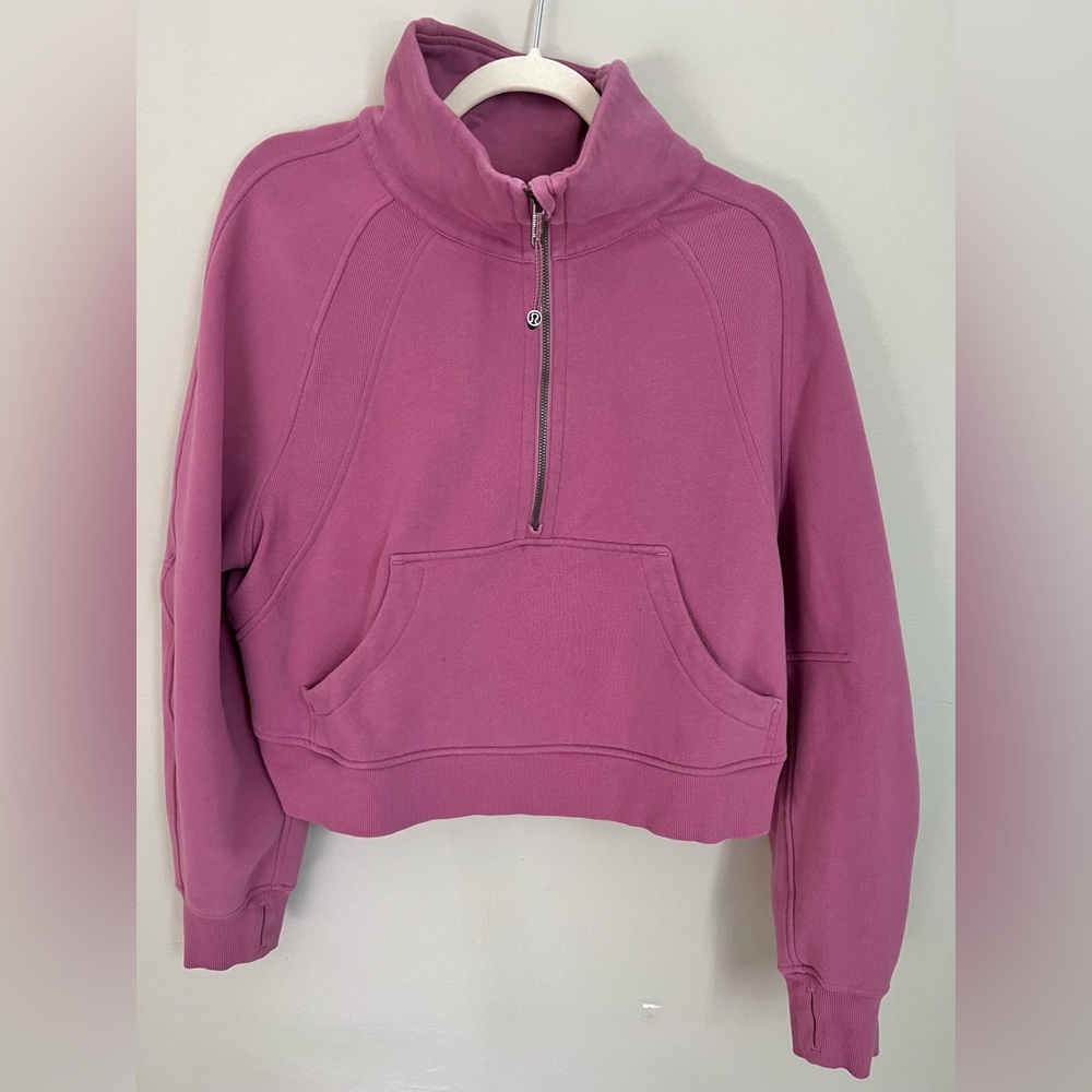 Lululemon Scuba Oversized Funnel-Neck Half Zip color velvet dust